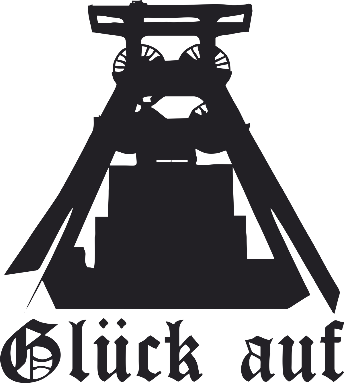 Aufkleber Vinylfolie Glück Auf Förderturm Bergbau