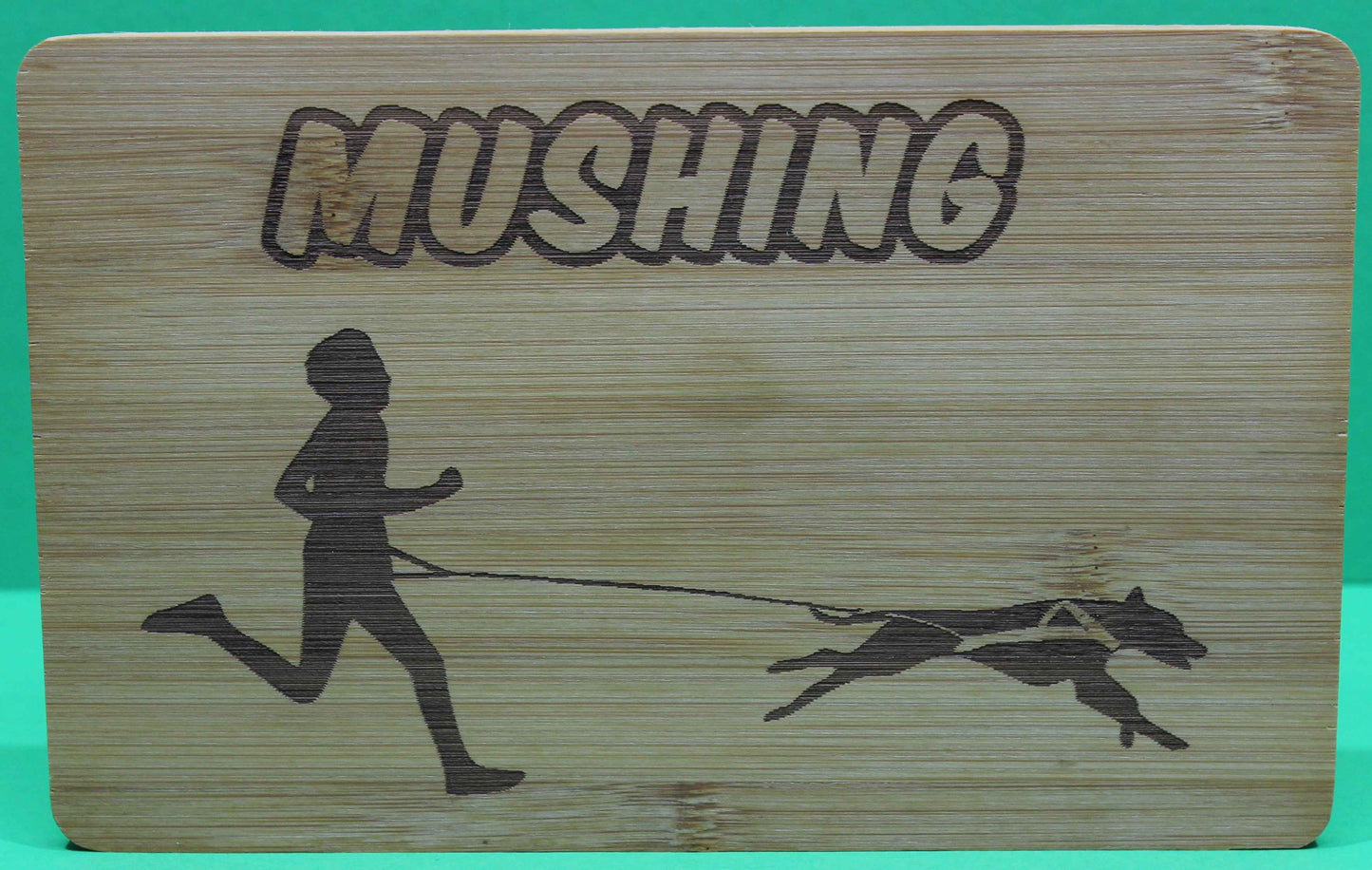 Frühstücksbrett Motiv Zughundesport Mushing Cani Cross Bambus