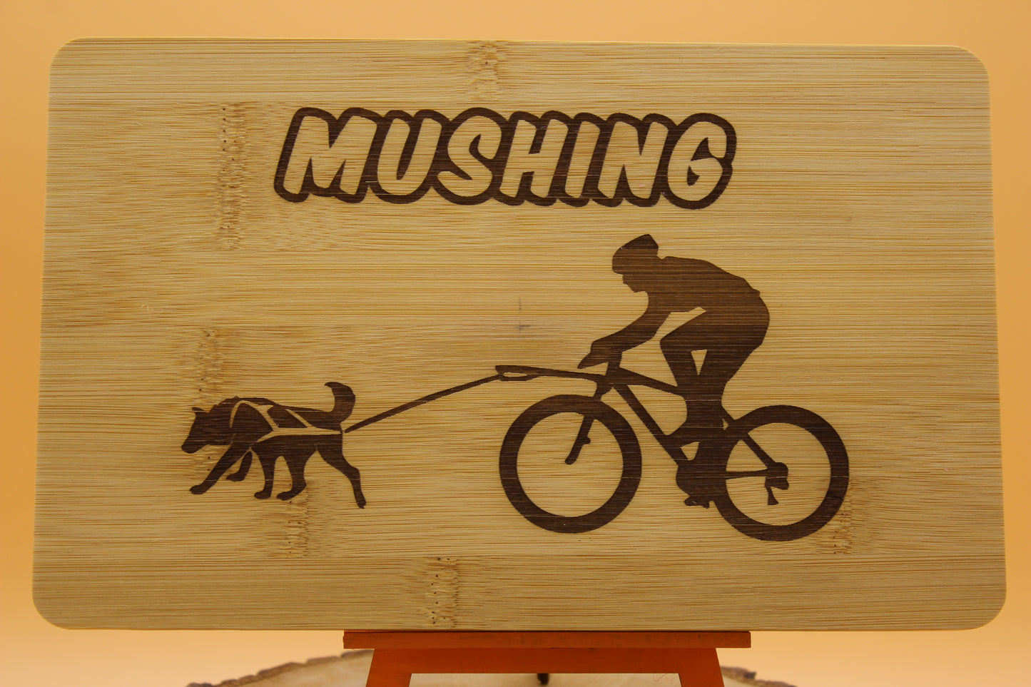 Frühstücksbrett Bambus Mountain Bike Zughunde Mushing