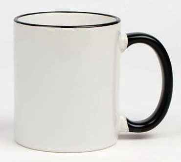 Keramiktasse RIM HANDLE 11oz schwarz