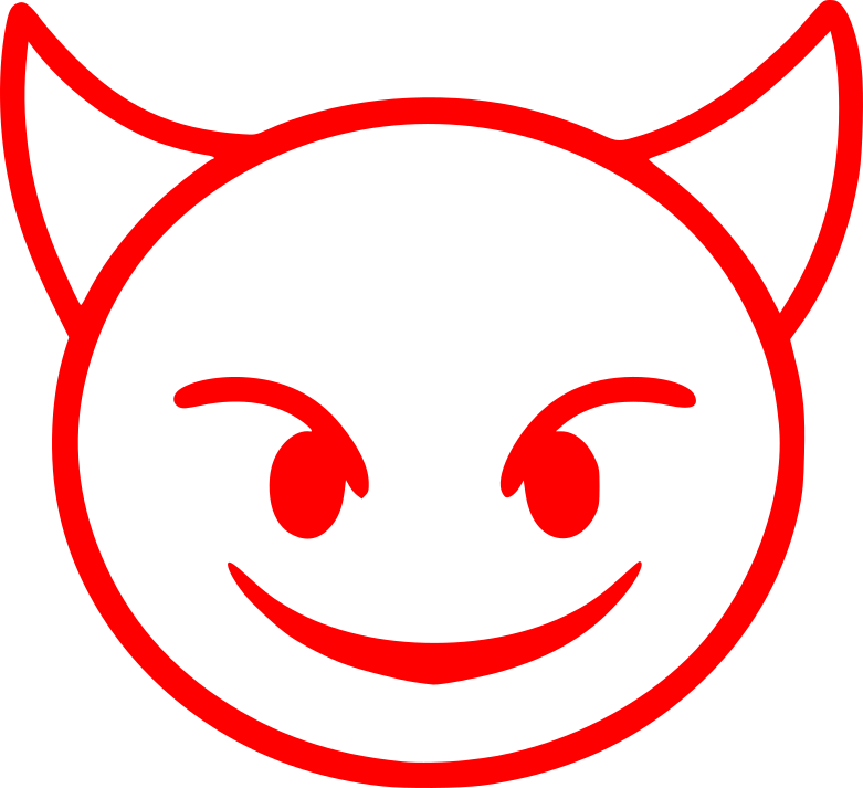 Aufkleber Smiley Teufel