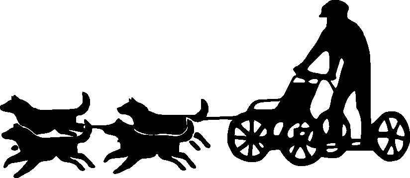 Aufkleber Vinylfolie Zughundegespann 4 Hunde Musher Zughundesport Zughunde