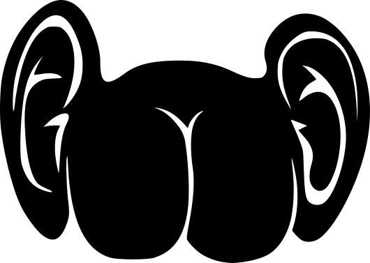 Aufkleber Vinylfolie Arsch mit Ohren
