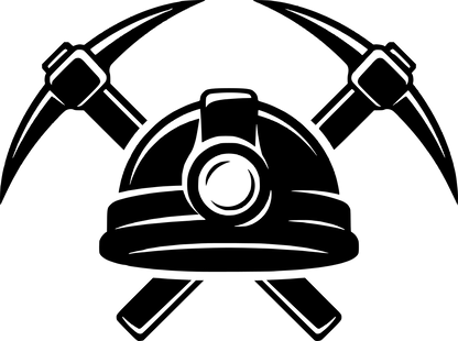 Aufkleber Bergmann Helm Schlägel und Eisen