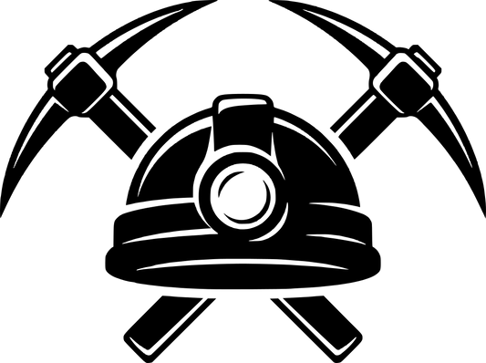Aufkleber Bergmann Helm Schlägel und Eisen