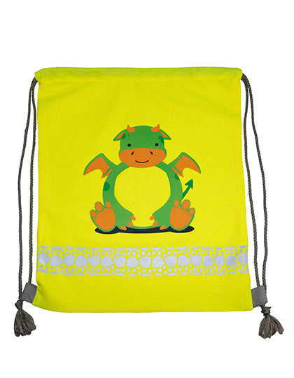 Kinder Turnbeutel Fantastic Waldlife gelb reflektiere Kordel Drachen