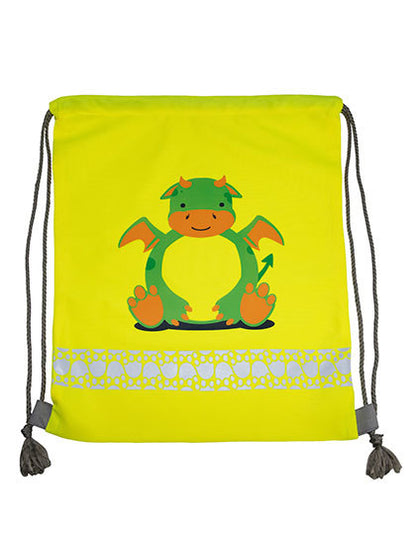 Kinder Turnbeutel Fantastic Waldlife gelb reflektiere Kordel Drachen