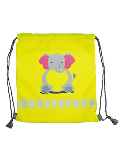 Kinder Turnbeutel Fantastic Waldlife gelb reflektiere Kordel Elefant