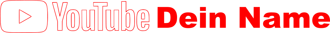 Aufkleber Vinylfolie Youtube Logo Kontur  dein Name Auto Wohnmobil Dekor