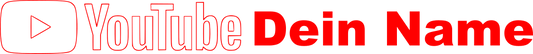 Aufkleber Vinylfolie Youtube Logo Kontur  dein Name Auto Wohnmobil Dekor