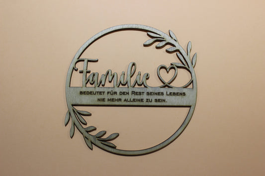 Holz Dekoreif „Familie“  Liebevoller Wandschmuck mit Herz