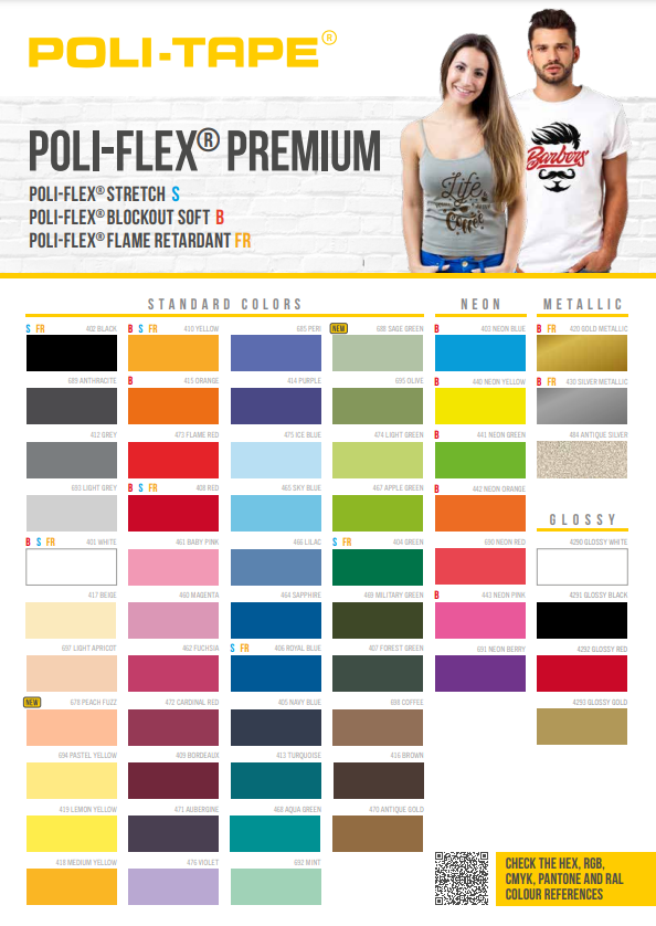 Farbkarte Poli-Flex Premium Flexfolie