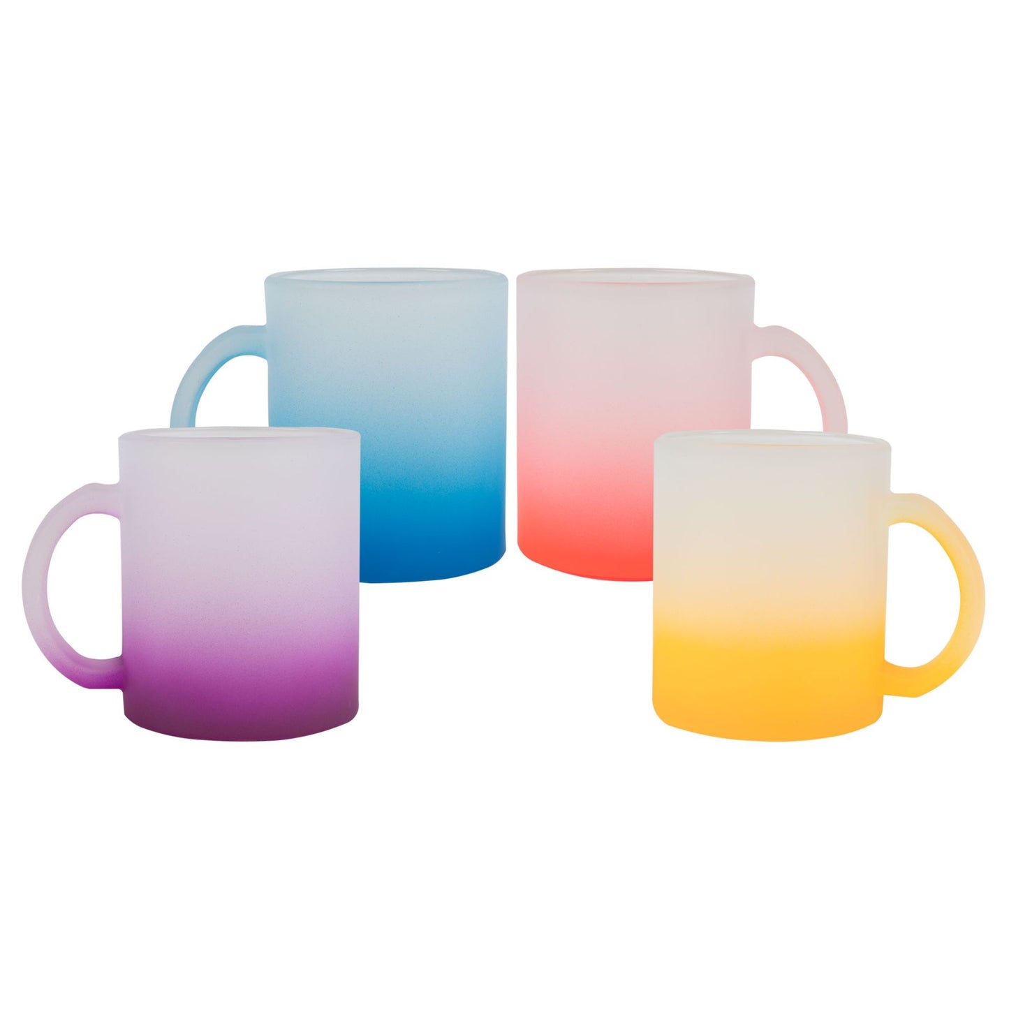 Glastasse mit Farbverlauf satiniert