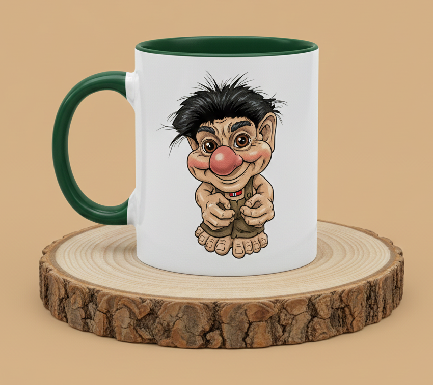 Keraiktasse Troll lacht