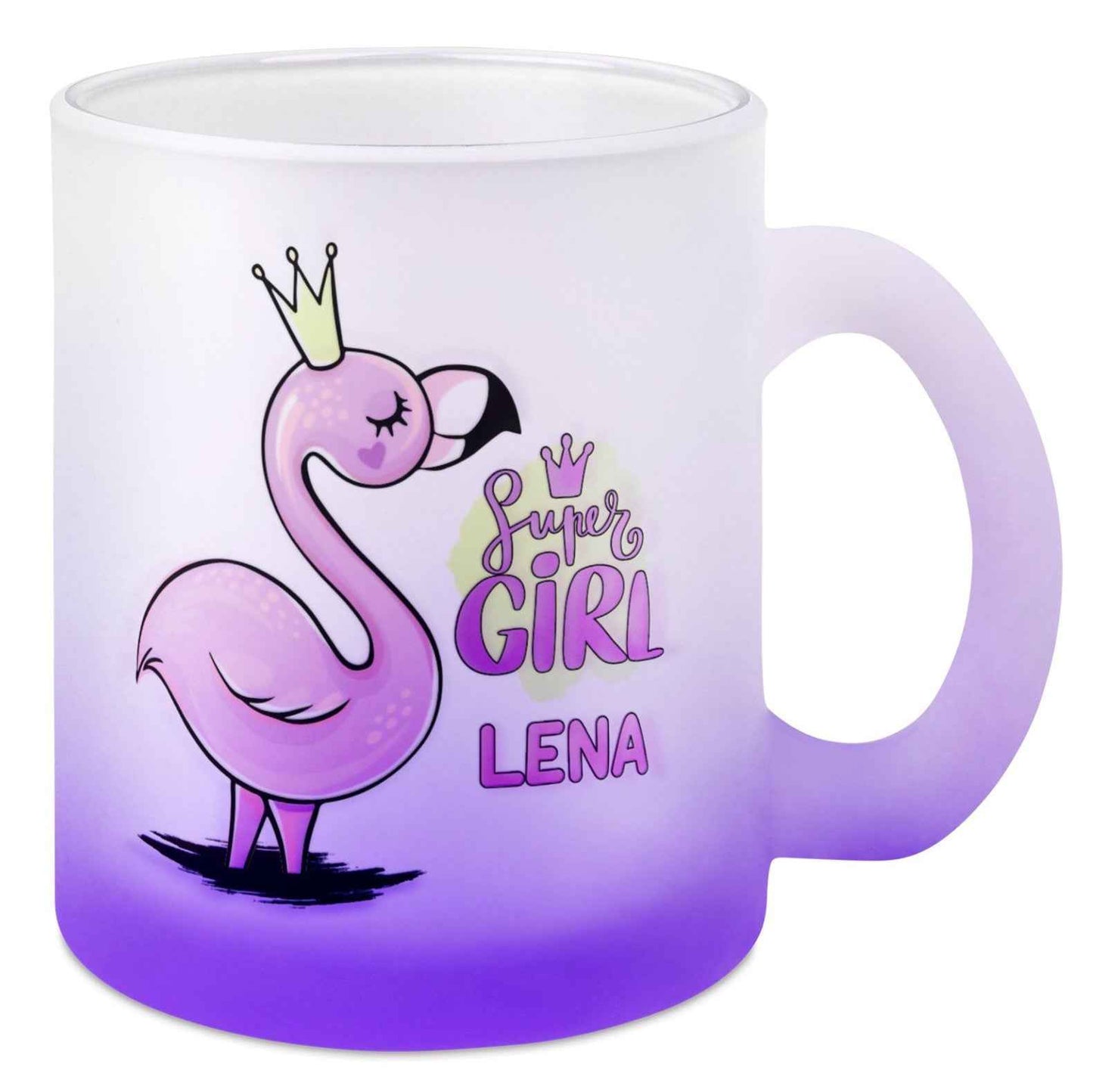 Glastasse satiniert mit Farbverlauf purple