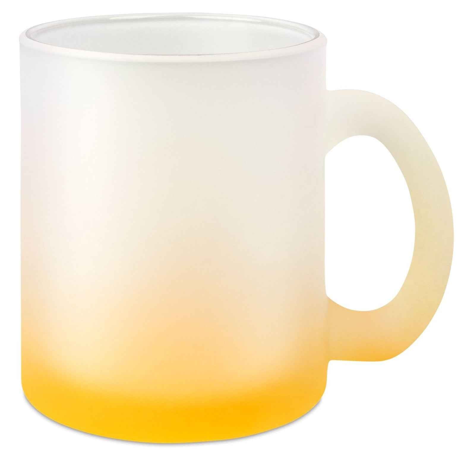 Glastasse satiniert mit Farbverlauf yellow