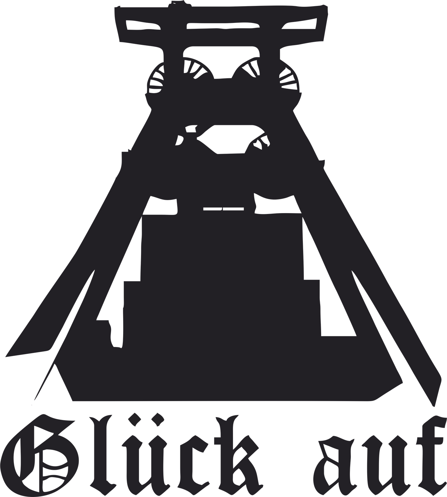 Aufkleber Vinylfolie Glück Auf Förderturm Bergbau