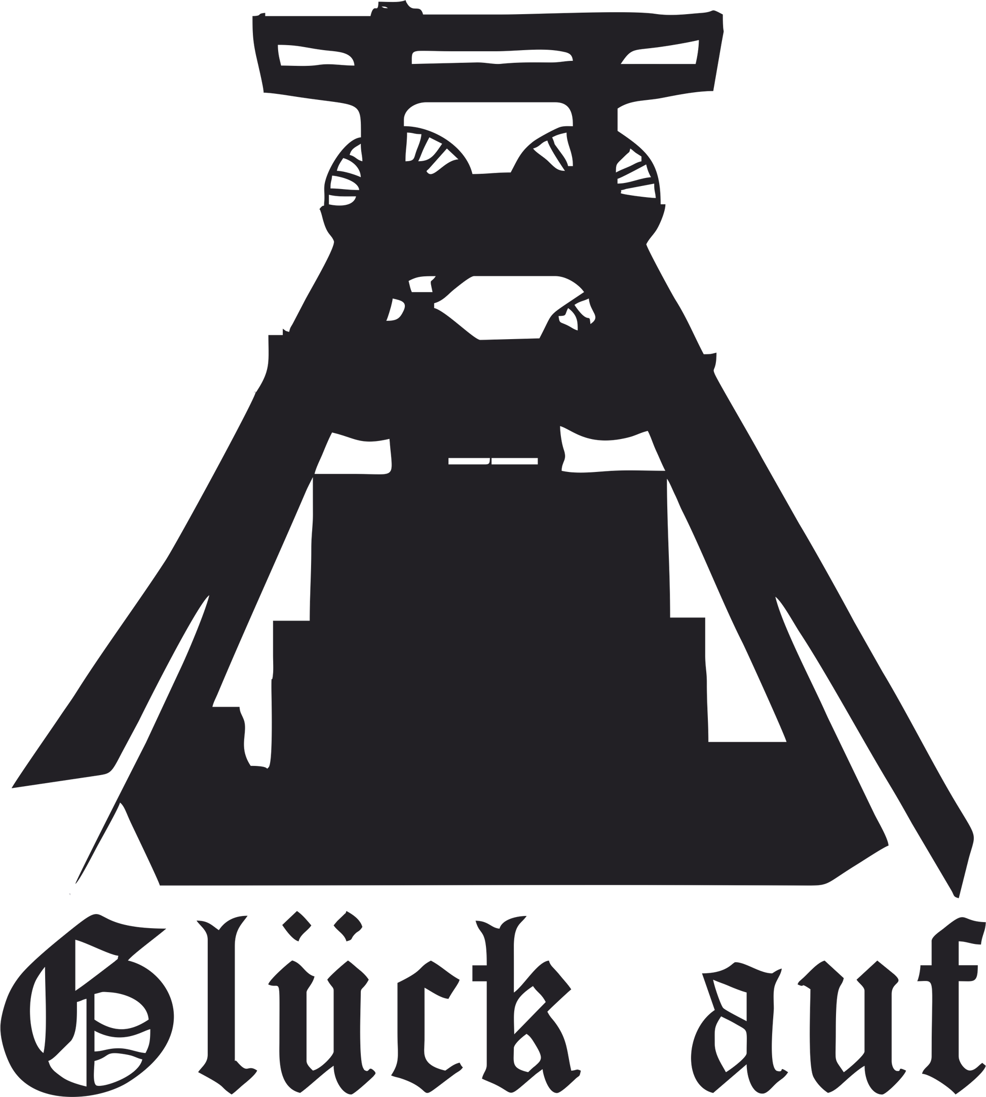 Aufkleber Vinylfolie Glück Auf Förderturm Bergbau