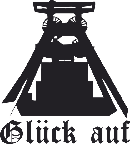 Aufkleber Vinylfolie Glück Auf Förderturm Bergbau