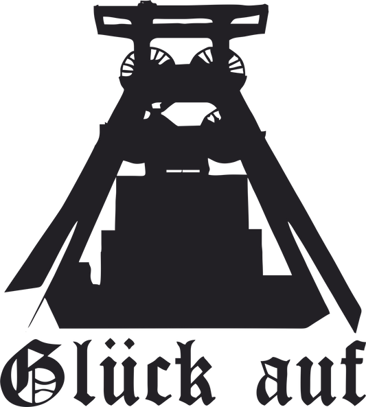 Aufkleber Vinylfolie Glück Auf Förderturm Bergbau