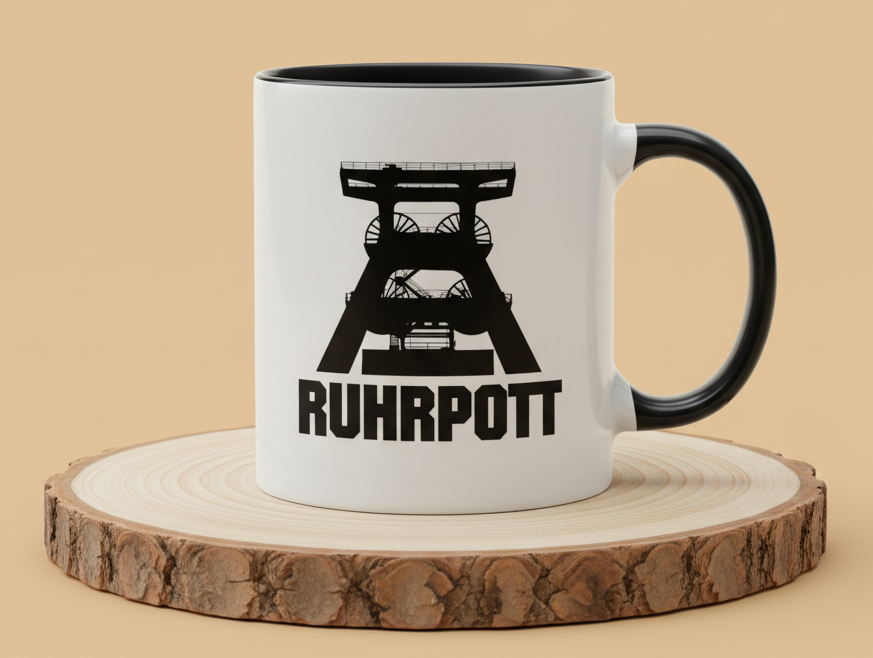 Keramiktasse Ruhrpott Bergbau Förderturm