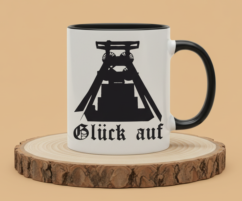Keramiktasse Ruhrpott Bergbau Glück Auf Förderturm Zeche 