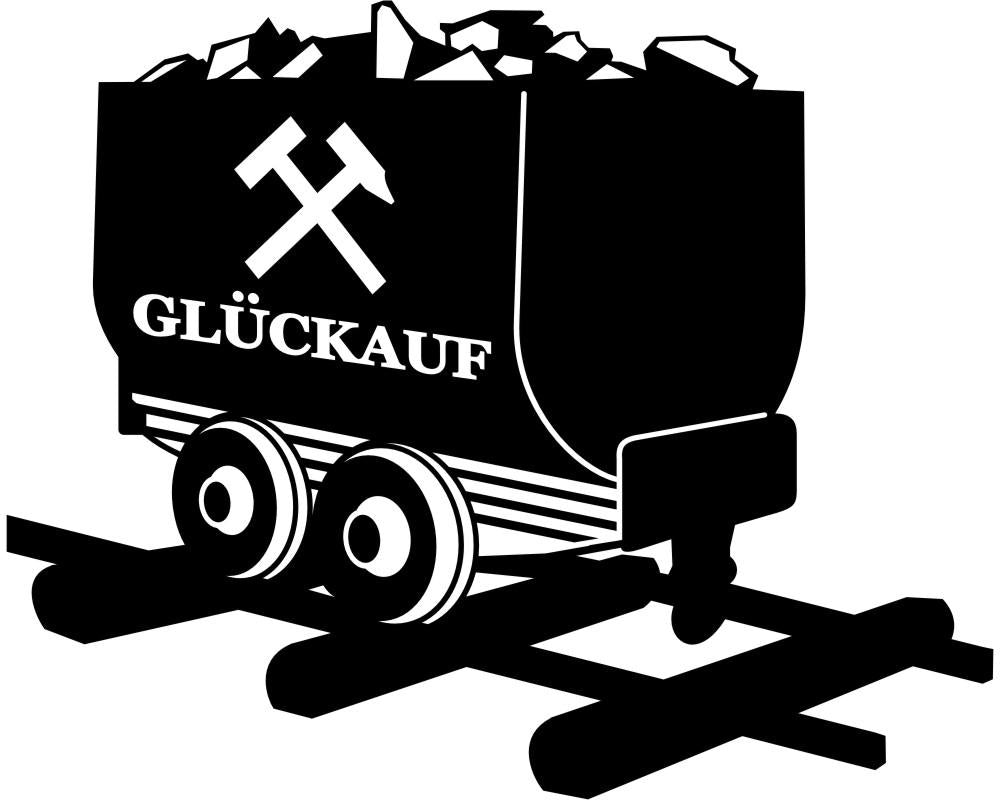 Aufleber Vinylfolie Glück Auf Lore Bergbau