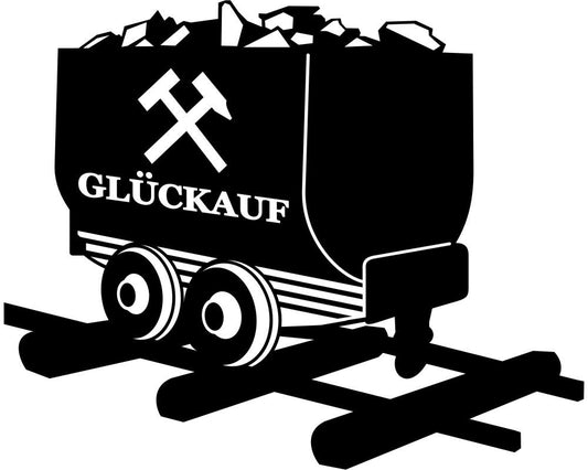 Aufleber Vinylfolie Glück Auf Lore Bergbau