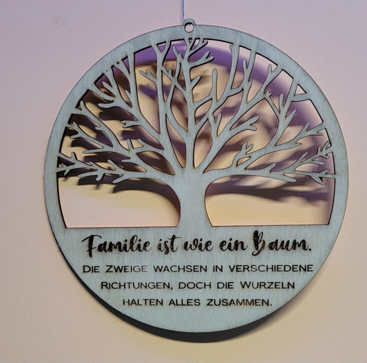 Holz Dekohänger Lebensbaum Familie Stilvoller Wandschmuck