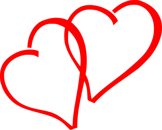Aufkleber Vinylfolie zwei Herzen Love Dekor