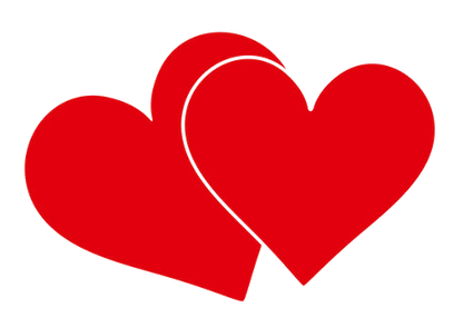 Aufkleber Vinylfolie zwei Herzen Love Dekor