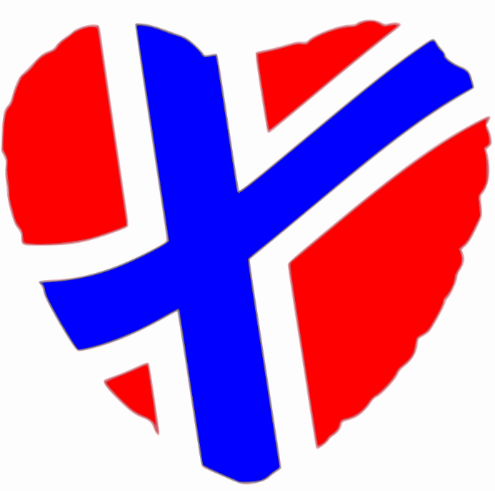 Aufkleber Vinylfolie Love Norwegen Herz
