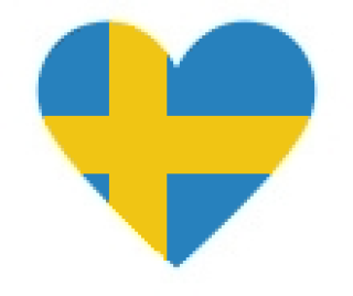 Aufkleber Vinylfolie Love Schweden Herz