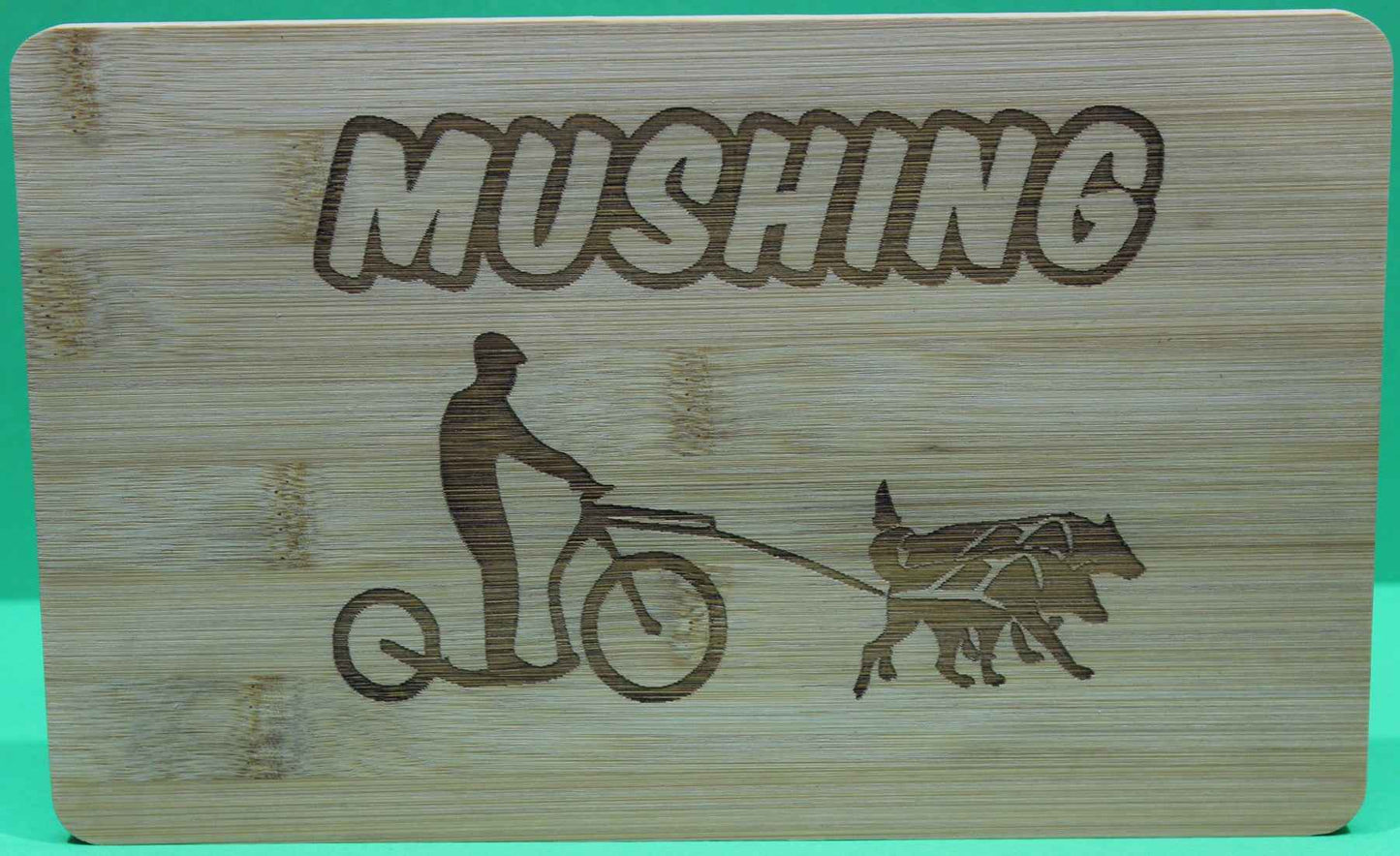 Frühstücksbrett  Motiv Zughundesport  Mushing Dog Scooter Bambus