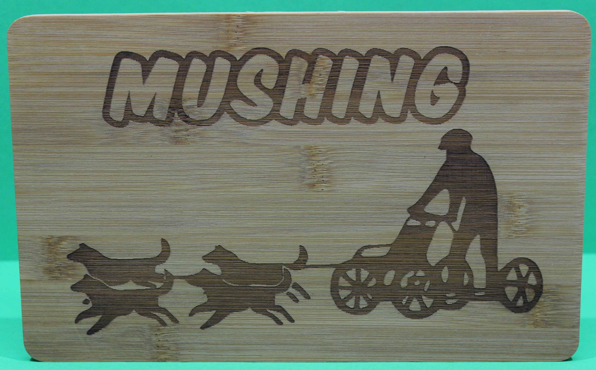 Frühstücksbrett  Motiv Zughundesport  Mushing Wagen Gespann Bambus
