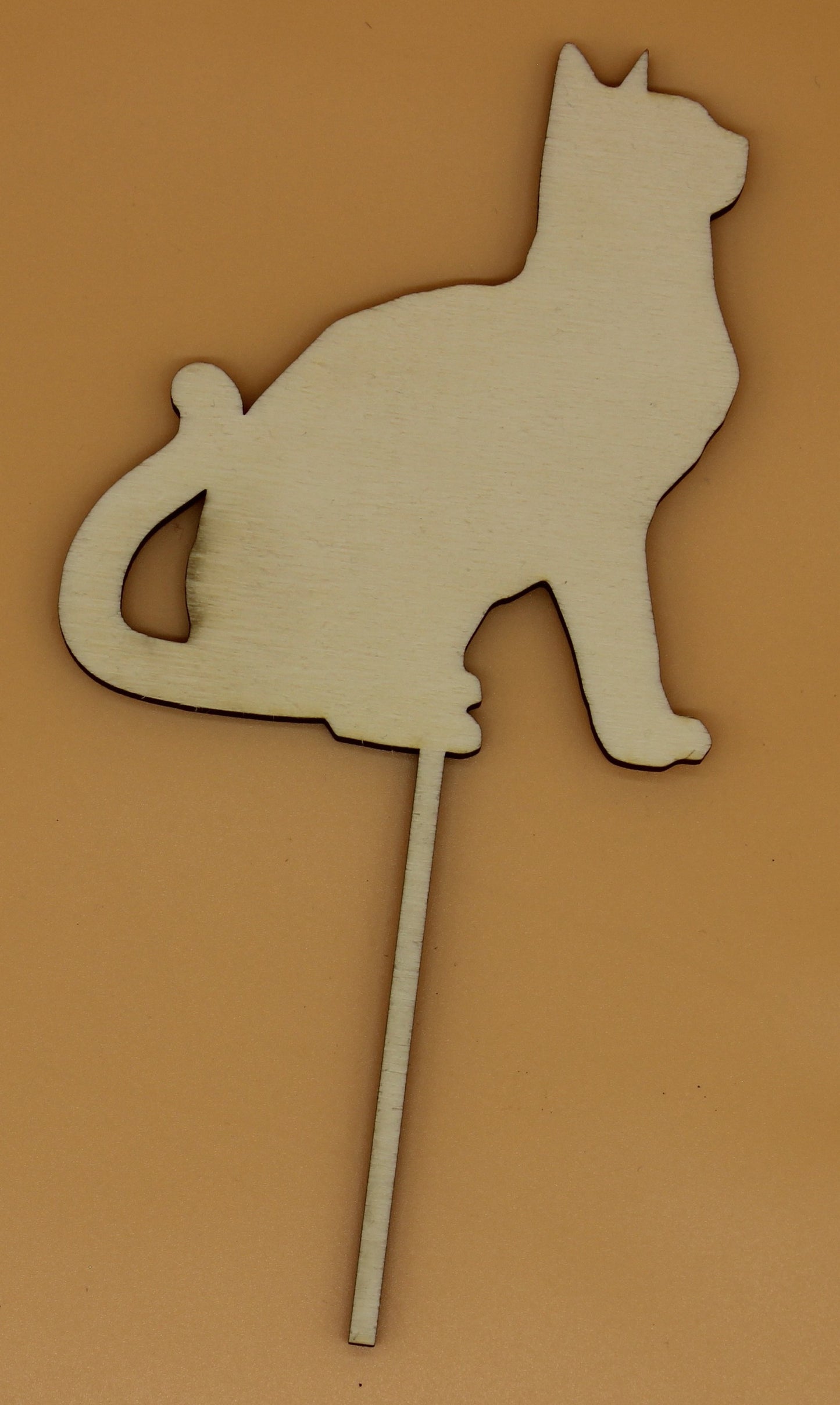 Lasergeschnittener Katzen Dekostecker aus Holz