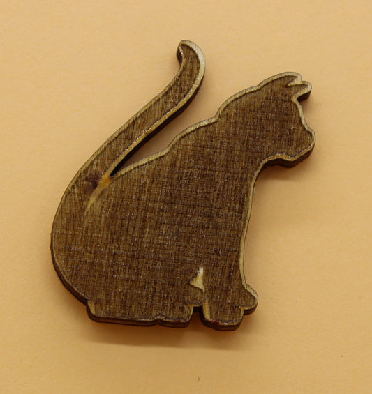 Holz Magnetpin Katze Laser geschnitten und graviert Schnurrende Deko für deinen Alltag