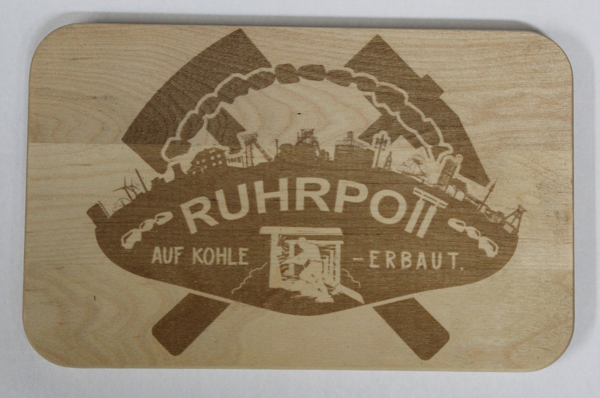 Frühstücksbrett Buche Ruhrpott auf Kohle erbaut