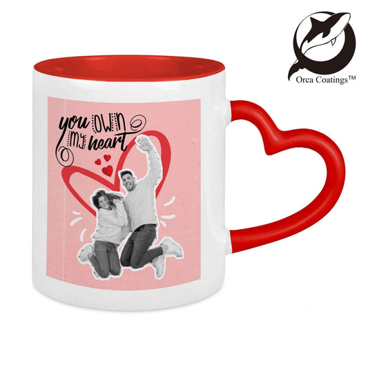 Keramiktasse TWO TONES  LOVE HANDLE 11oz Orca  Coating rot