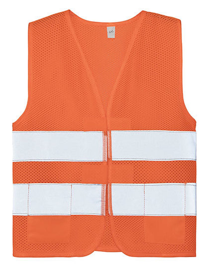 Kinder Warnweste Korf signal orange mit 2 Reflexstreifen und Taschen
