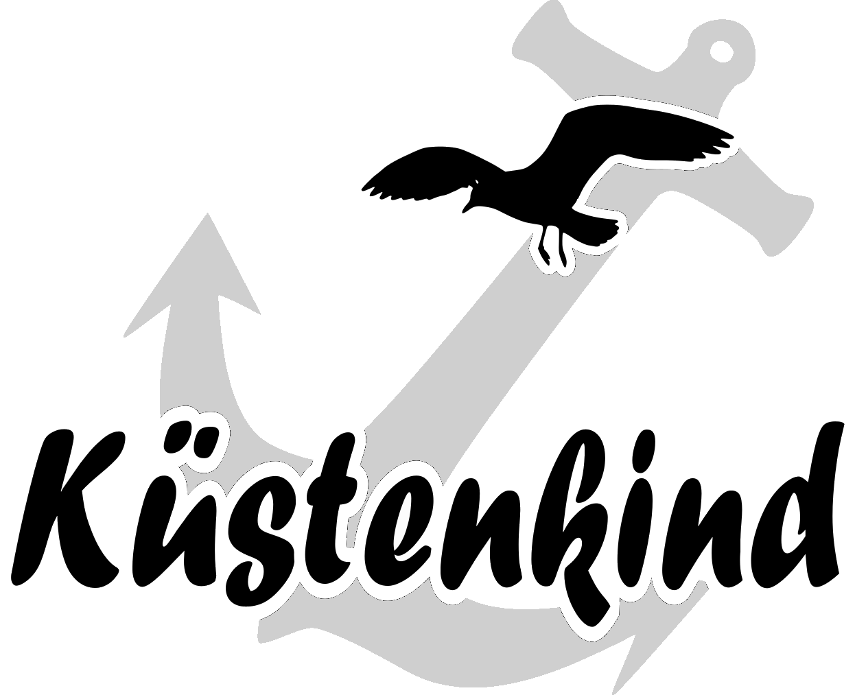 Aufkleber Vinylfolie Küstenkind mit Anker und Möwe