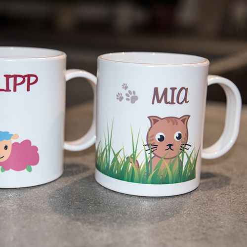 Kunststofftasse Kunststoffbecher 11oz weiß
