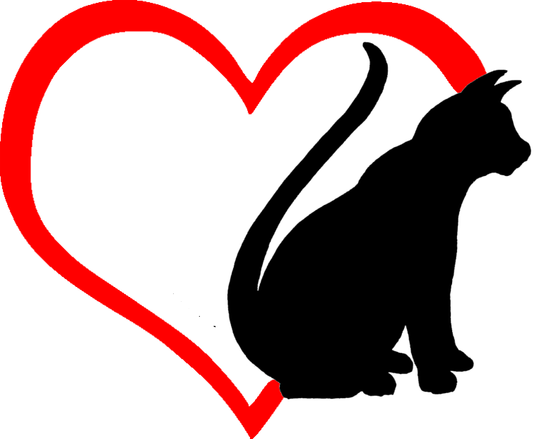 Aufkleber Vinylfolie Love Katze mit Herz