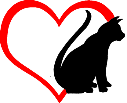 Aufkleber Vinylfolie Love Katze mit Herz