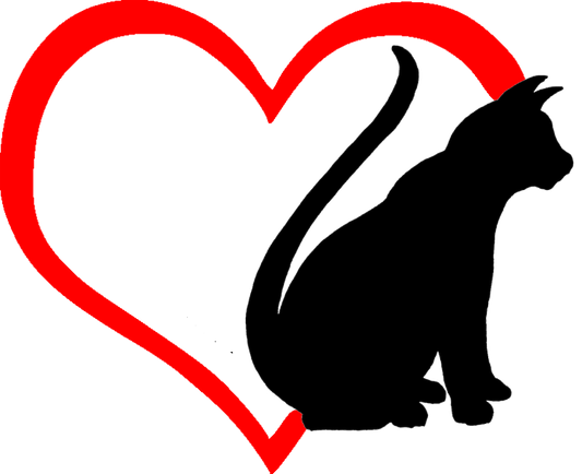 Aufkleber Vinylfolie Love Katze mit Herz