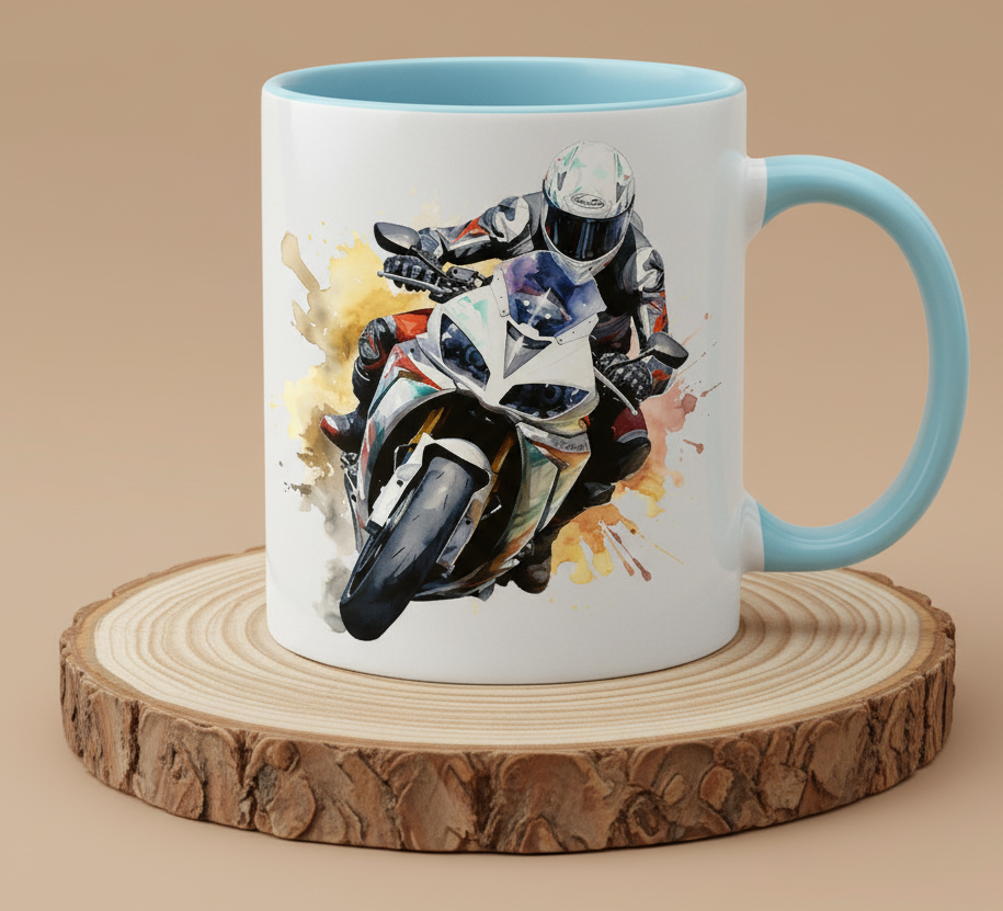 Keramiktasse Motorrad