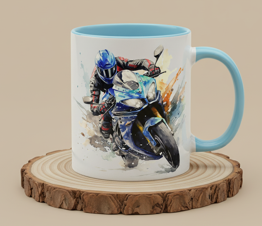 Keramiktasse Motorrad