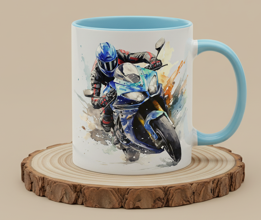 Keramiktasse Motorrad