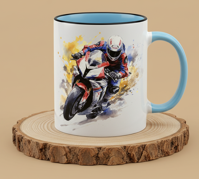 Keramiktasse Motorrad