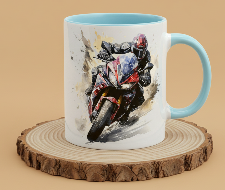 Keramiktasse Motorrad